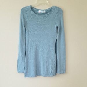 FP Beach Blue Green Split Side Long Sleeve Tunic Top - Size XS